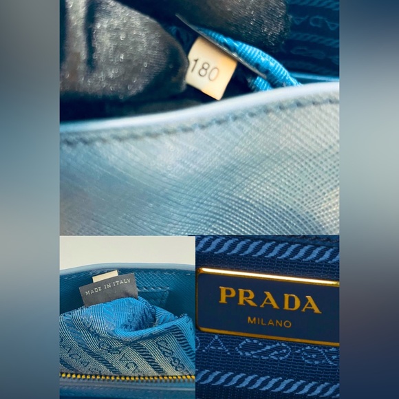 12 Prada Galleria Baltic Blue Saffiano Large Tote - Picture 7 of 11